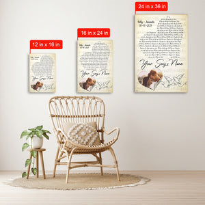 Heart Song Lyrics - Personalized Canvas - Gift For Couple