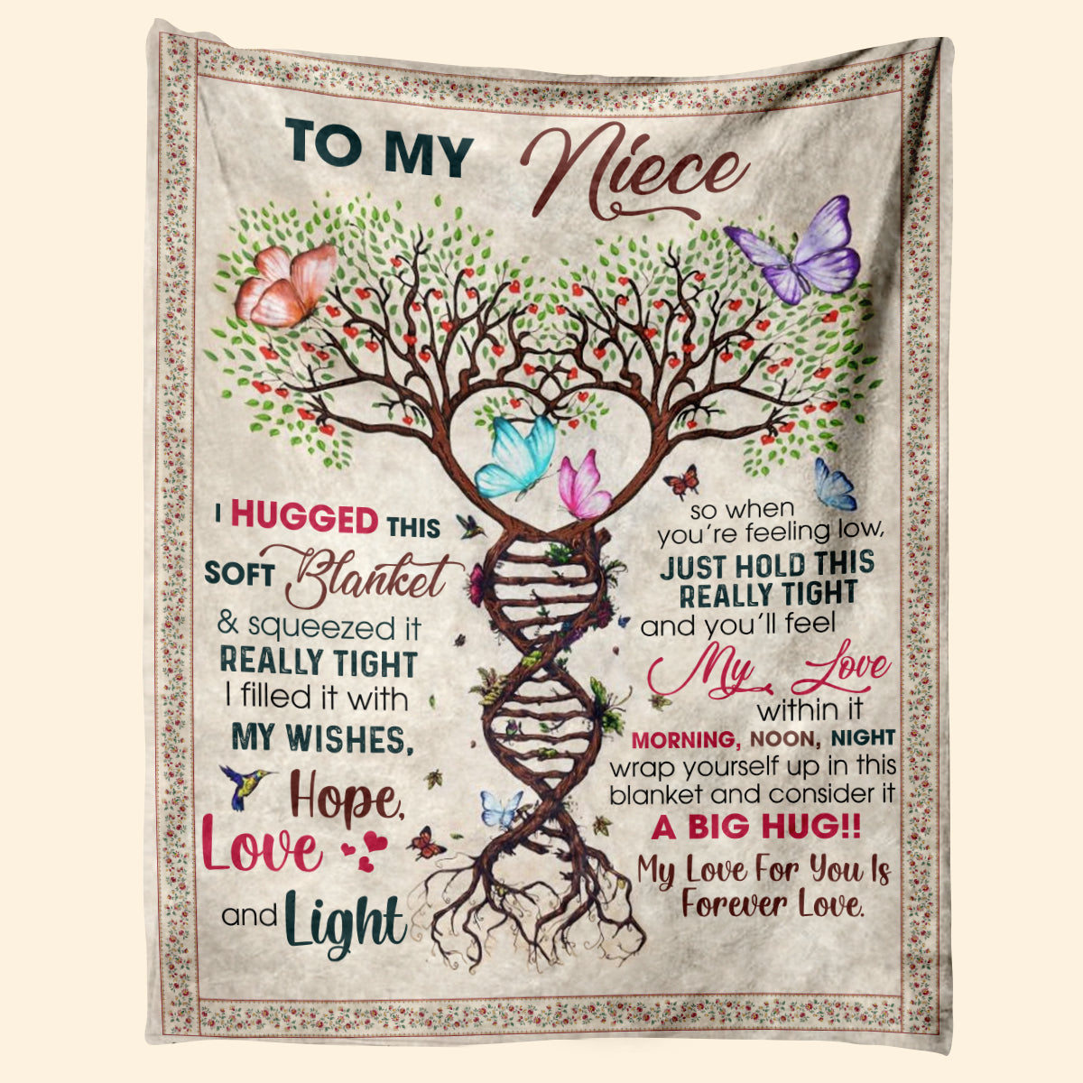 Personalized Gift For Niece Blanket, to My Niece from Aunt Auntie Uncle My Love Within It Morning Noon Wrap Yourself Up In This Blanket