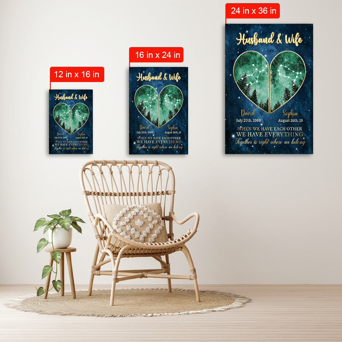 Stars Of Love Couple Zodiac Star Custom Canvas Gift For Couple