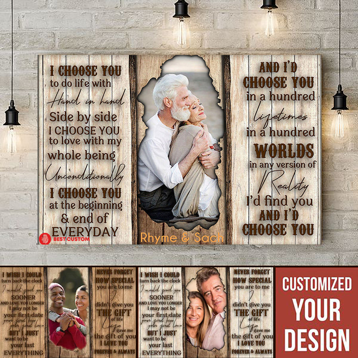 I Choose You To Do Life - Personalized Photo Canvas - Gift For Couple