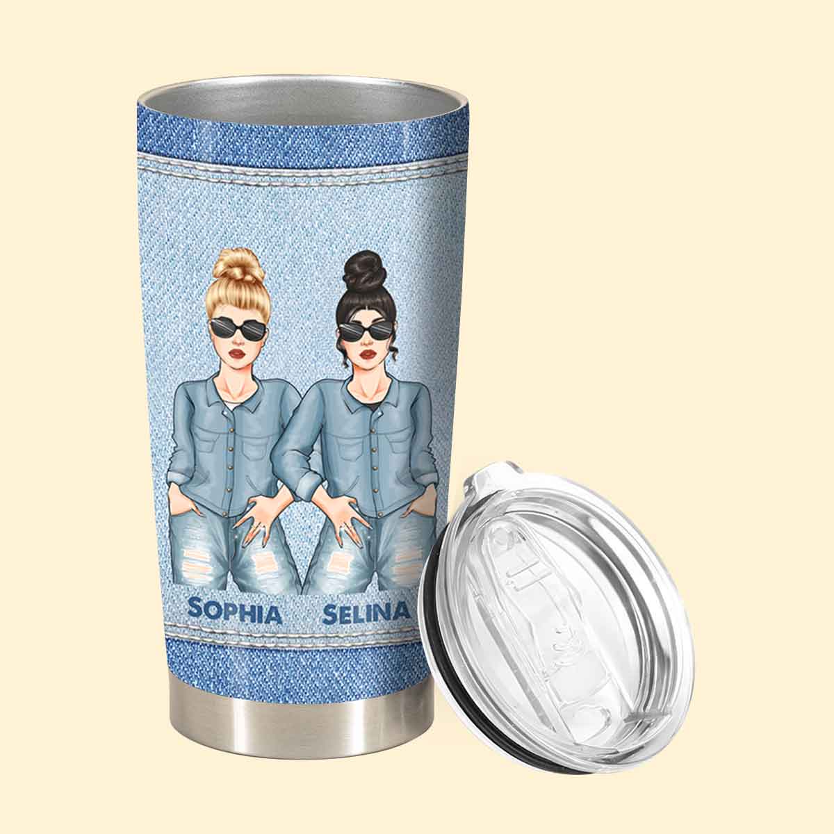 What's Tighter Our Jeans Or Our Friendship - Personalized Tumbler - Birthday, Loving, Funny Gift For Sisters, Sistas, Besties, Soul Sisters