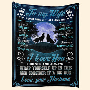 To My Wife Wrap Yourself Up In This And Consider It A Big Hug FLeece Blanket GIft For Wife From Husband Home Decor Bedding Couch Sofa Soft And Comfy Cozy