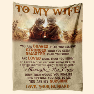 Gift For Wife Blanket, To My Wife You Are My Sunshine Fleece Blanket