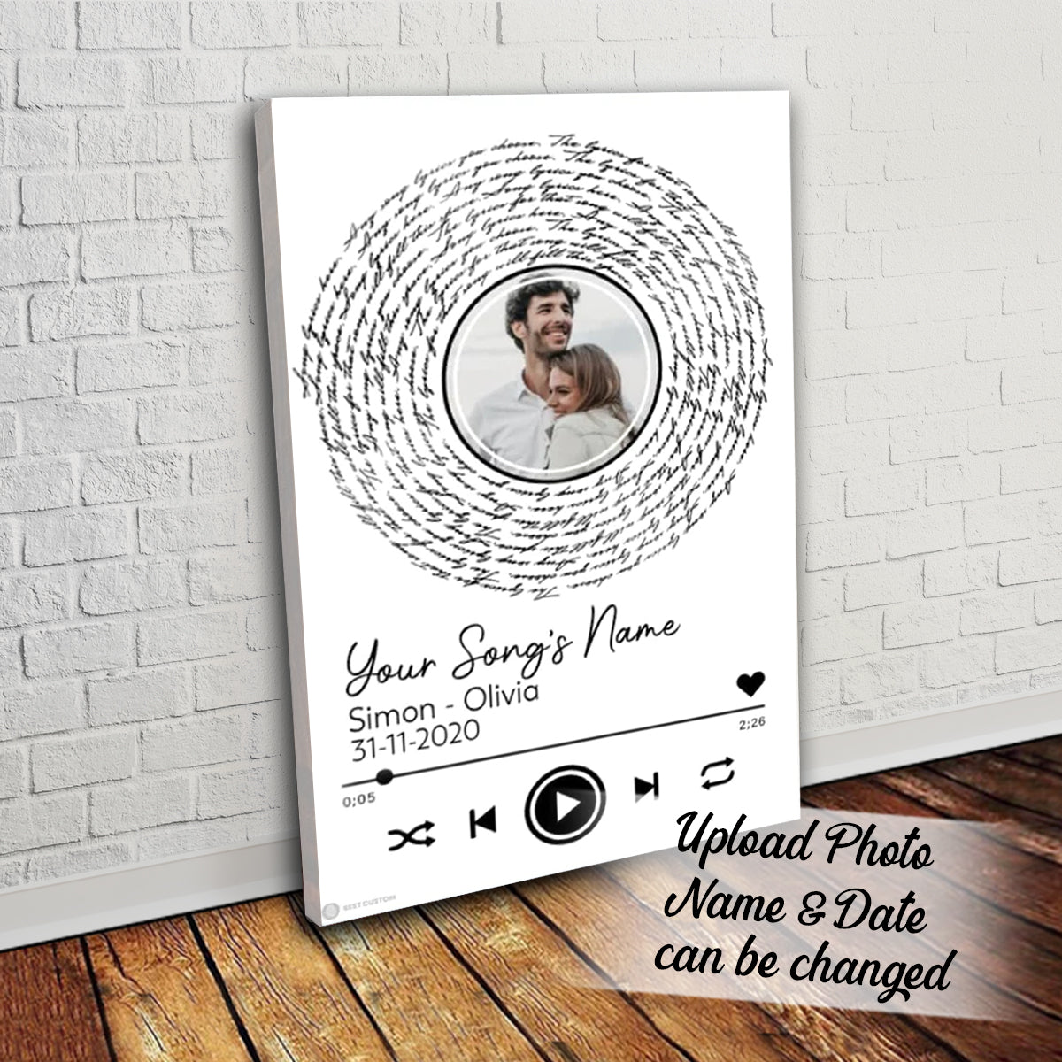 Love Song Lyrics Personalized Canvas Gift For Couple