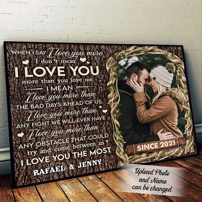 When I Say I Love You More Canvas - Gift For Couple