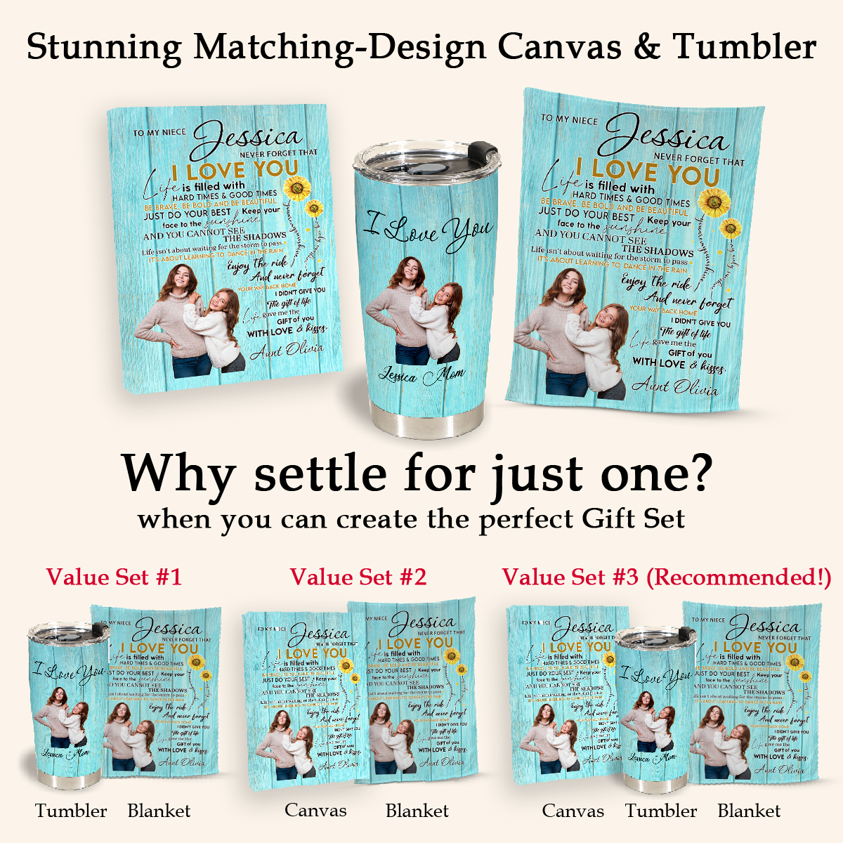 Gift For Niece Blanket, Aunt Gift For Niece Sunflowers Keep Your Face To The Sunshine Printed Blanket