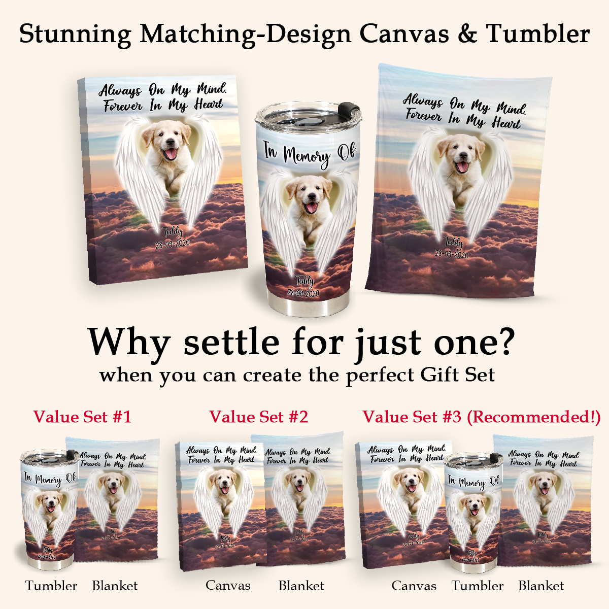 Dog Remembrance Blanket - Always On My Mind - Gift Memories Of A Dog That Passed Away