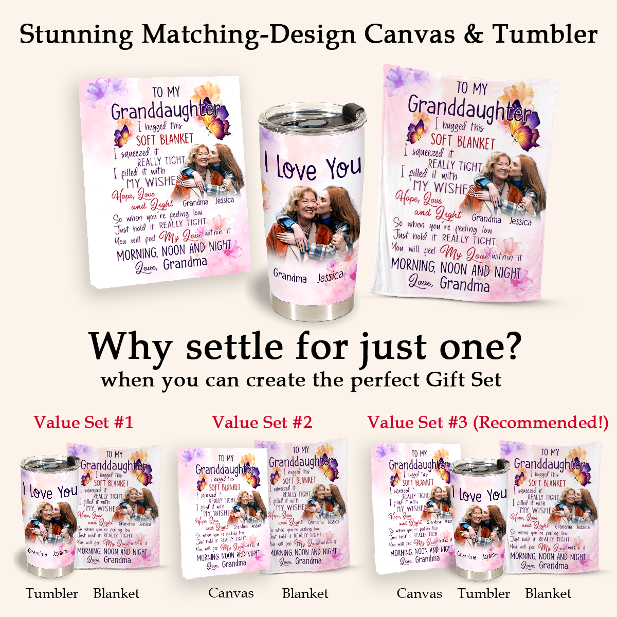 Butterfly I Hugged This Soft Blanket - Personalized Blanket - Gift For Granddaughter