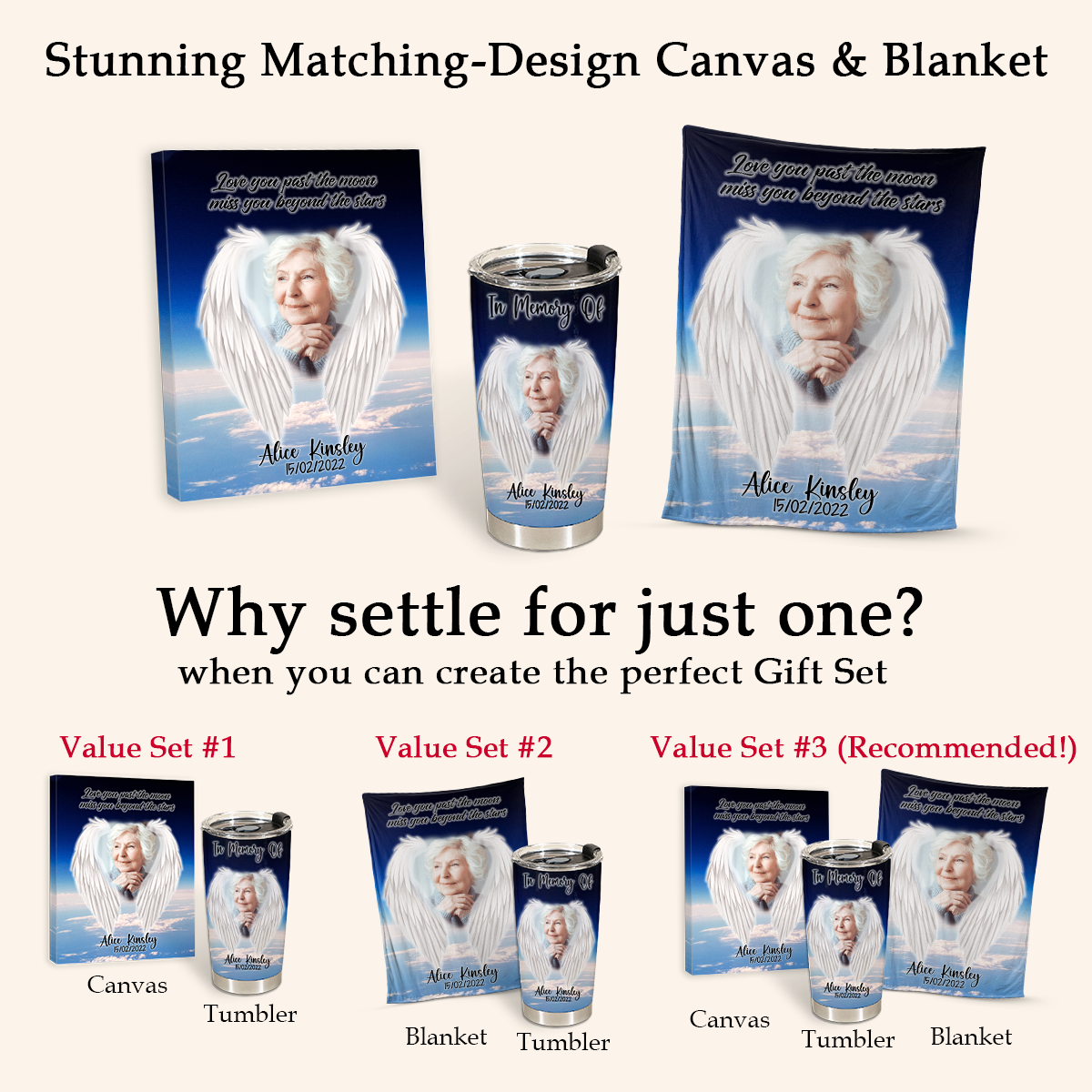 Best Memorial Gifts - Love You Pass The Moon - Personalized Water Tumbler