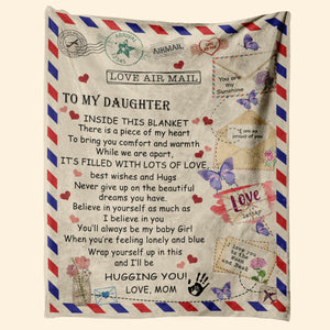 To My Daughter Letter From Mom Fleece Blanket Home Decor Bedding Couch Sofa Soft And Comfy Cozy