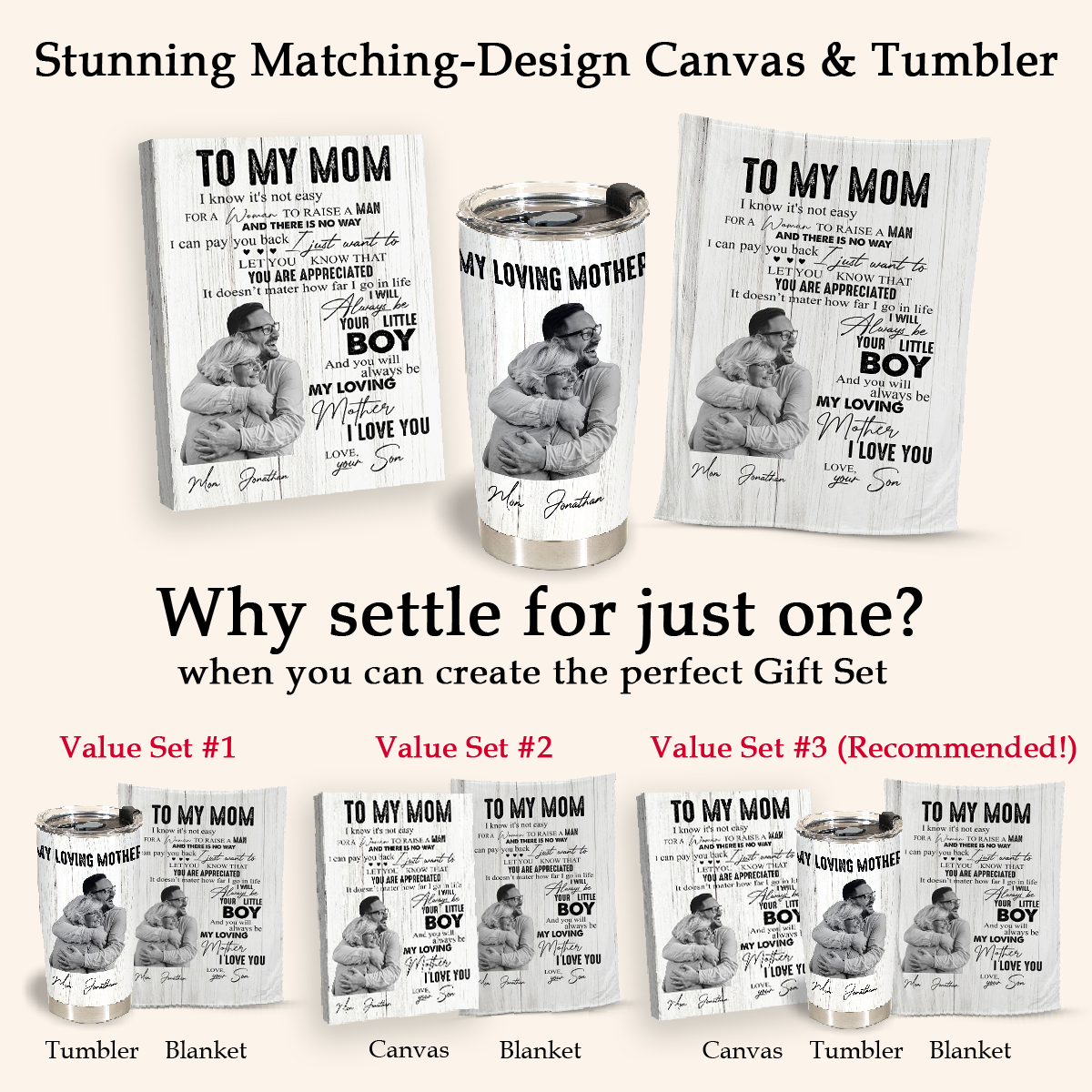 Custom Blanket With Pictures - To My Mom I Will Always Be Your Little Boy - Son To Mom Gift, Mother's Day Gift For Mom