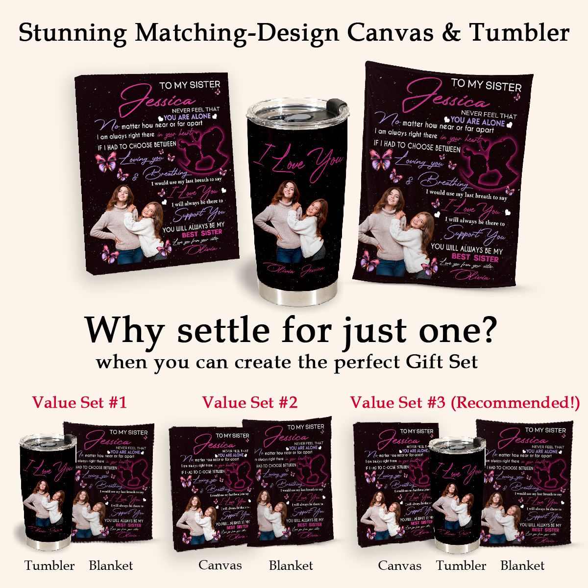 Personalized Gift For Sister, Butterfly To My Sister Never Feel That You Are Alone