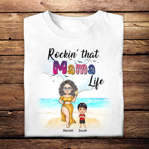 Rockin That Mama Life Pretty Girl Gift For Mom - Personalized Apprael - Mother's Day, Gift For Mother