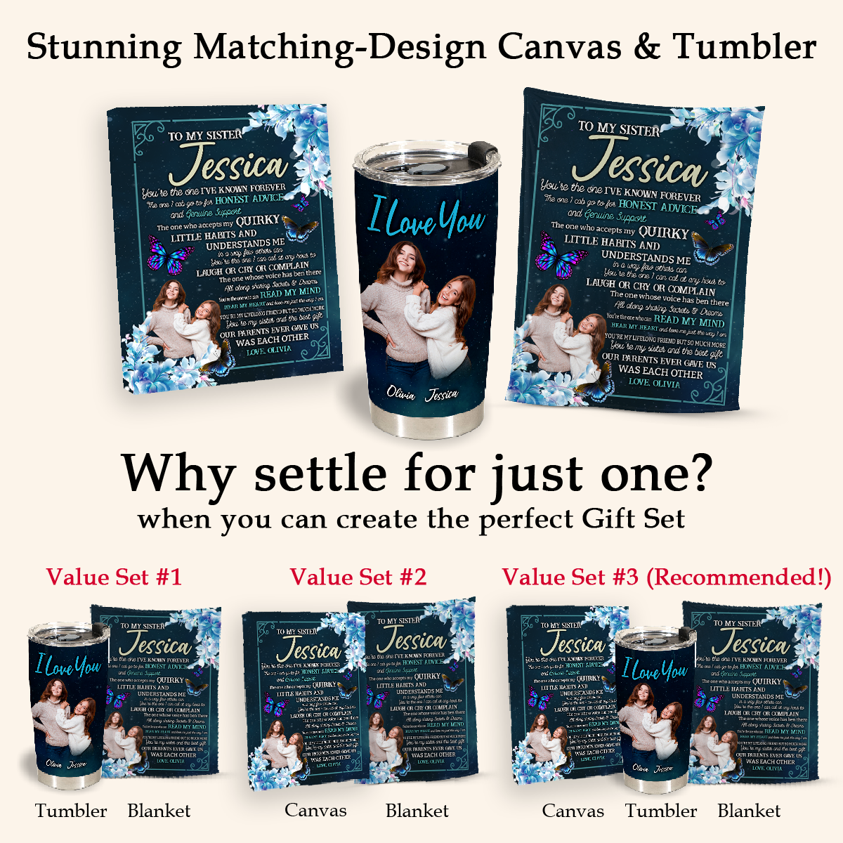 To My Sister You Are The One I've Known Forever Butterflies Blanket Gift For Sister Friend Family Birthday Gift Home Decor Bedding Couch Sofa Soft and Comfy Cozy Live Preview