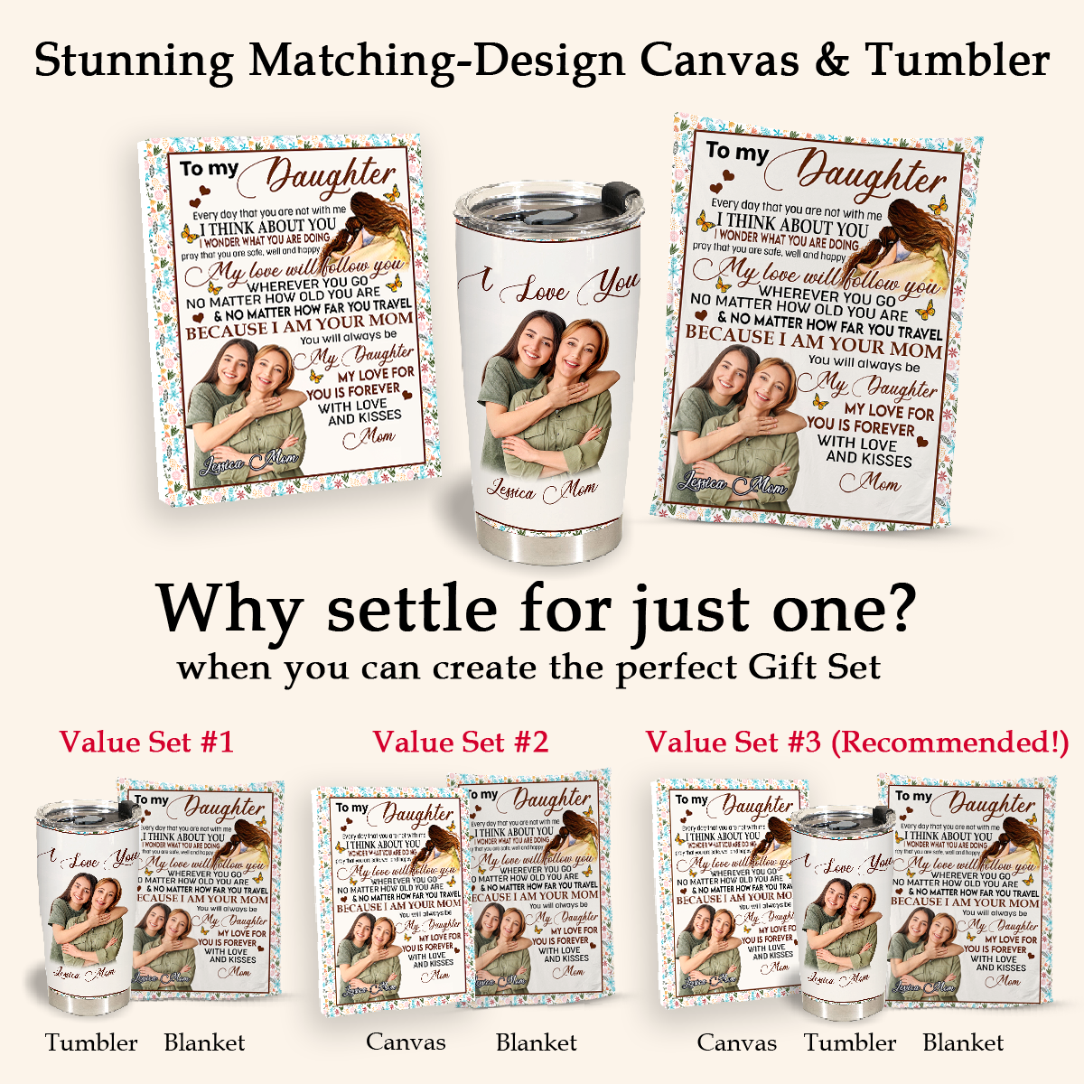 To My Daughter My Love Will Follow You Fleece Blanket - Quilt Blanket Gift For Daughter Gift From Mom To Daughter Home Decor Bedding Couch Sofa Soft and Comfy Cozy