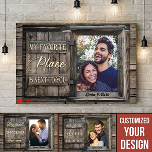 Next To You Personalized Photo Canvas Gift For Couple