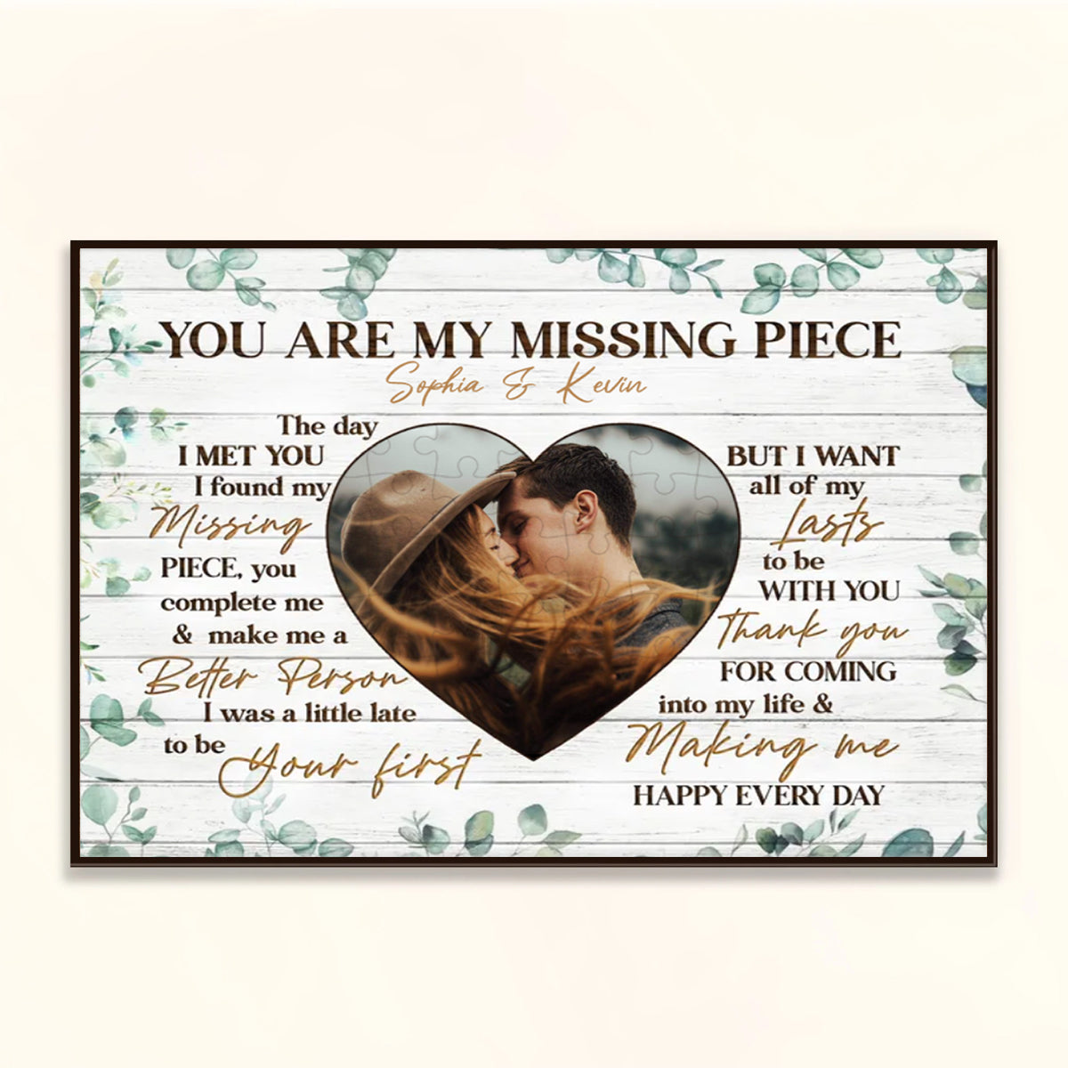 You Are My Missing Piece Couple Custom Photo Personalized Poster-Canvas Gift For Couple