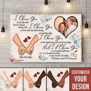 I Choose You Personalized Photo Canvas Gift For Couple