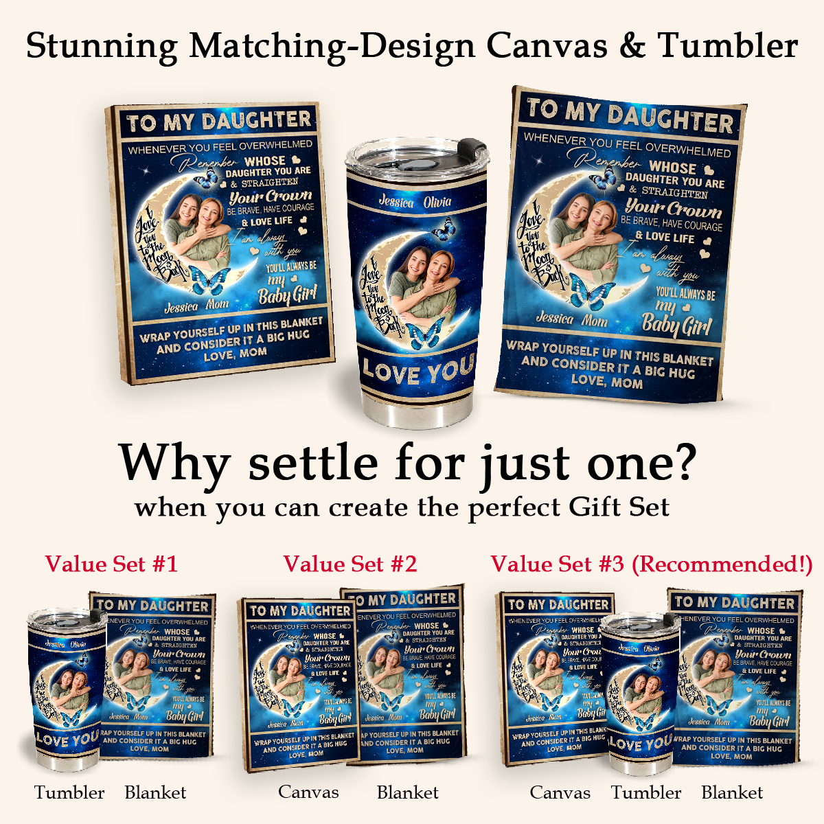 Gift For Daughter Blanket, To My Daughter I Love You To The Moon And Back Butterfly