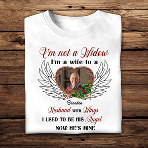 I'm A Wife To A Husband With Wings - Personalized Shirt - Memorial Gift For Widow, Mom, Wife, Daughter Apparel - Memorial