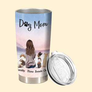 Angel Dog A Girl And Her Dogs A Bond Can't Be Broken - Personalized Tumbler - Birthday Mother's Day Gifts For Dog Mom