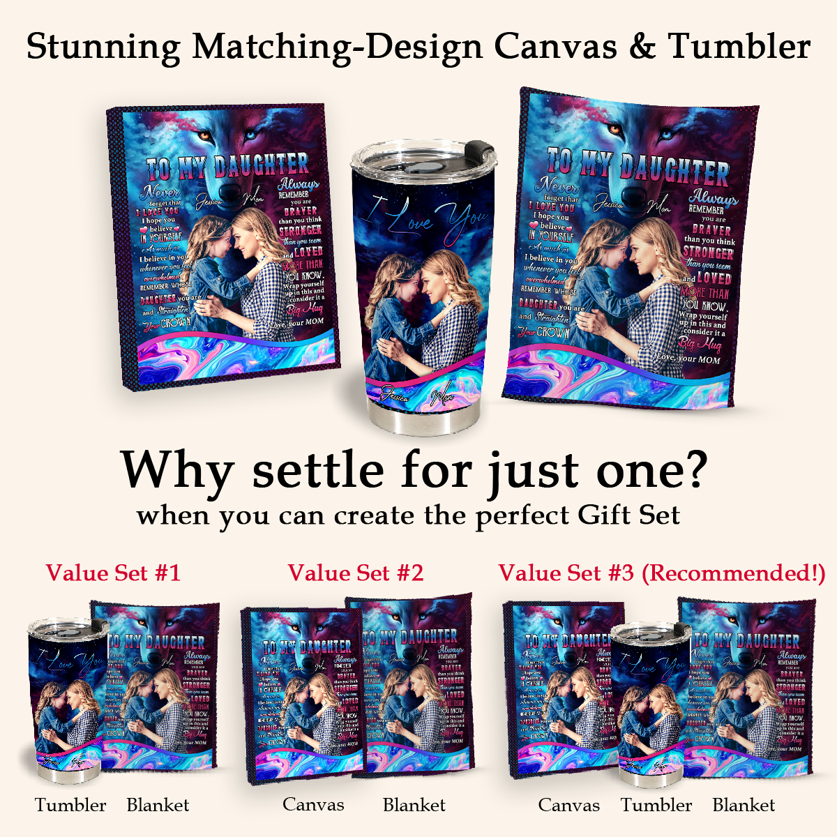 Personalized Throw Blankets With Picture - To My Daughter Remember Whose Daughter You Are - Mom To Daughter, Personalized Gift For Daughter