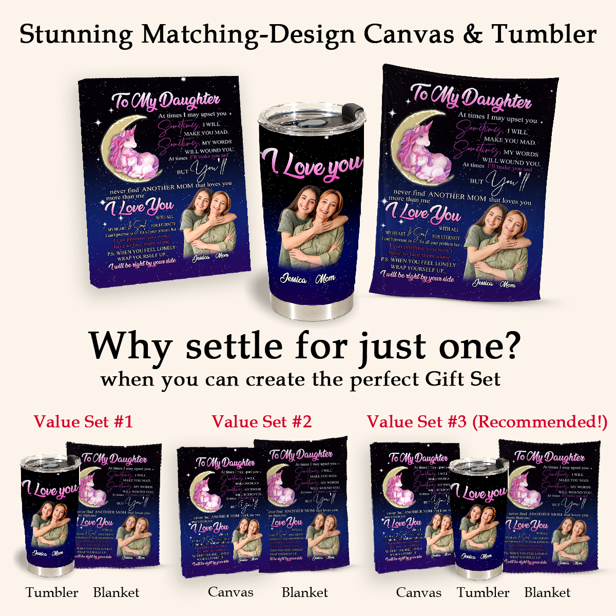 Gift For Daughter Blanket, Moon Unicorn To My Daughter I Love You With All My Heart & Sound For Eternity I Will Be Right By Your Side Fleece Blanket