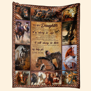 Gift For Daughter Blanket, To My Daughter Horse Love Mom