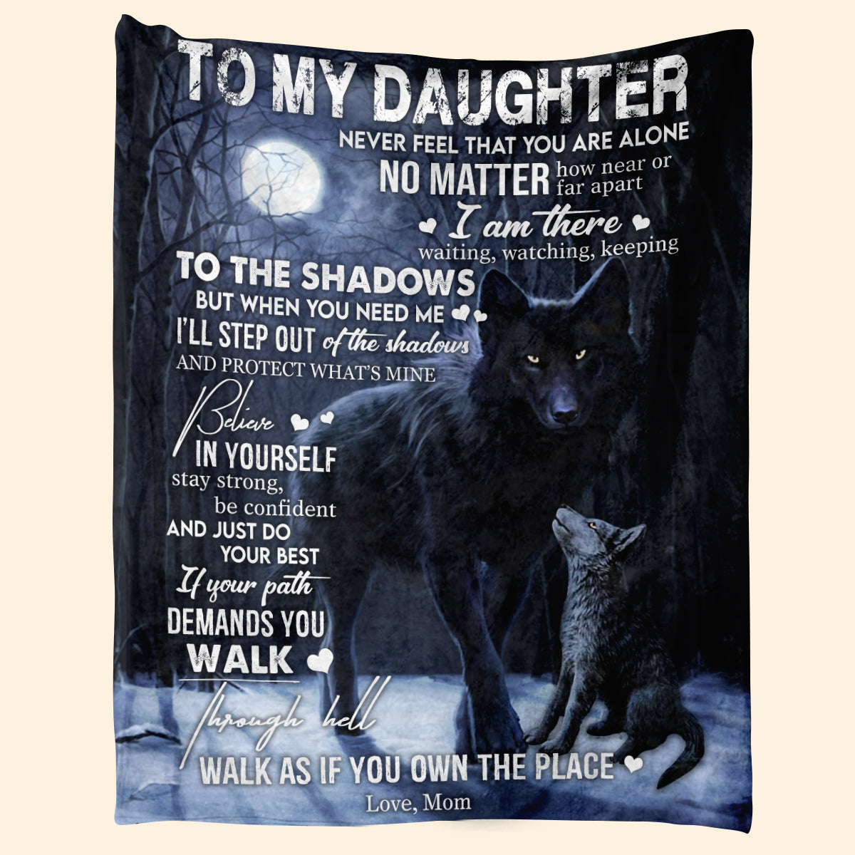 Gift For Daughter Blanket, To My Daughter Never Feel That You Are Alone Fleece Blanket