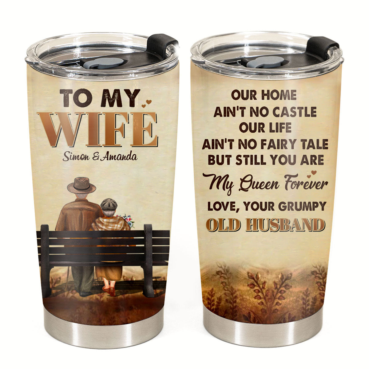Love, Your Grumpy Old Husband Personalized Tumbler - Gift For Couple