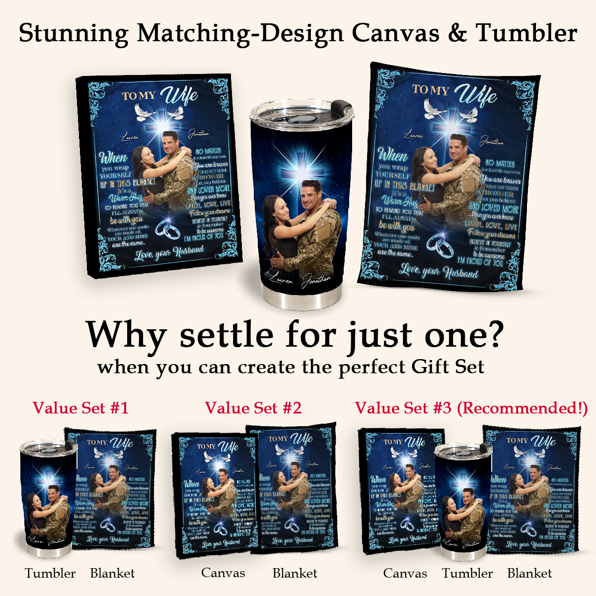 Personalized Blankets With Names And Pictures - To My Wife No Matter How Hard Life May Seem - Husband To Wife, Mother's Day Gift For Wife