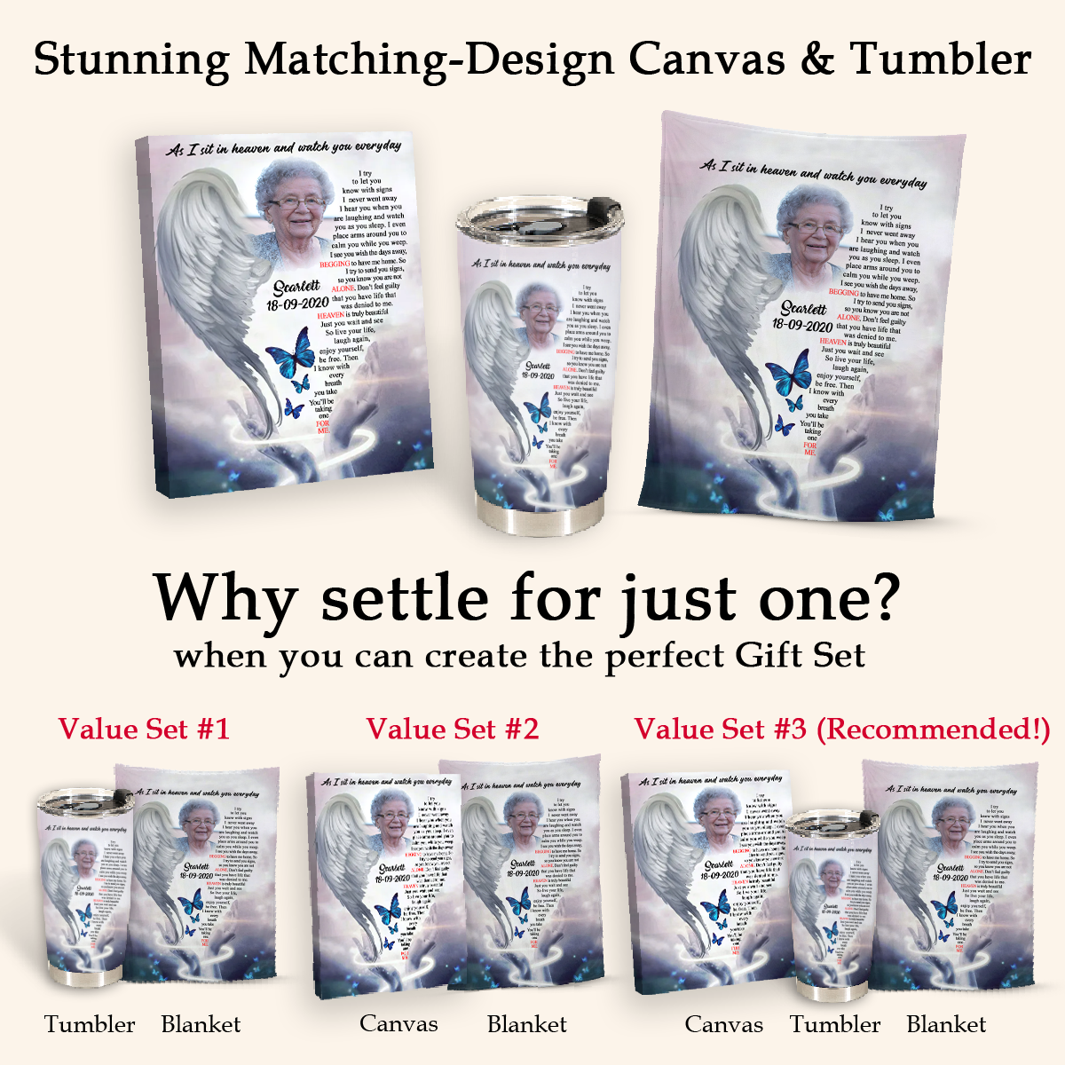 Angel Wings Of Mom Custom Photo Blanket Memorial