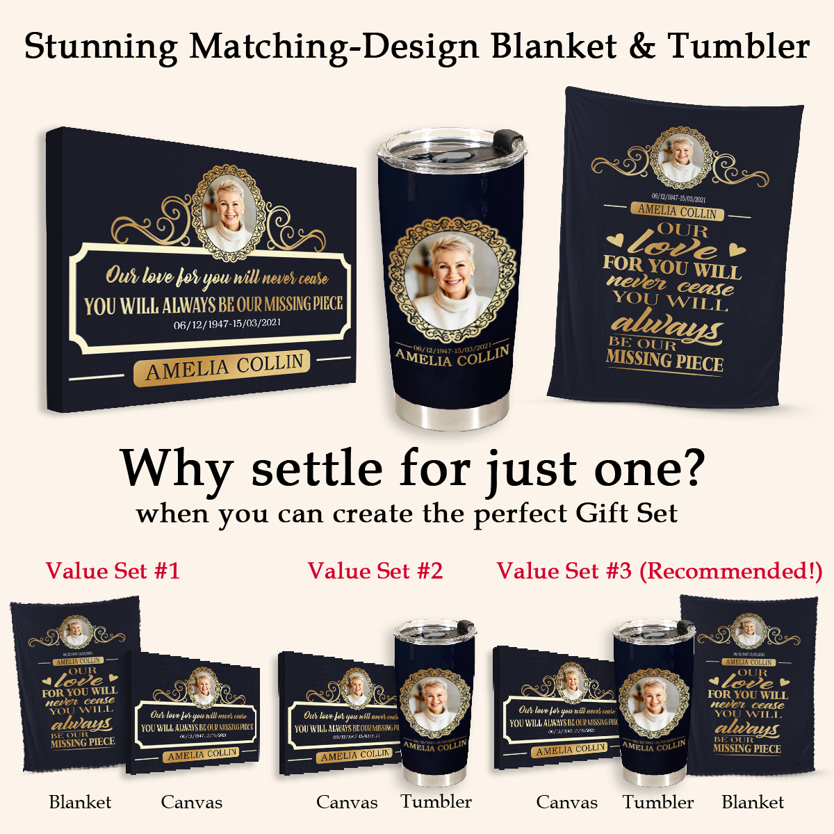 You Will Always Be Our Missing Piece Photo Canvas Memorial