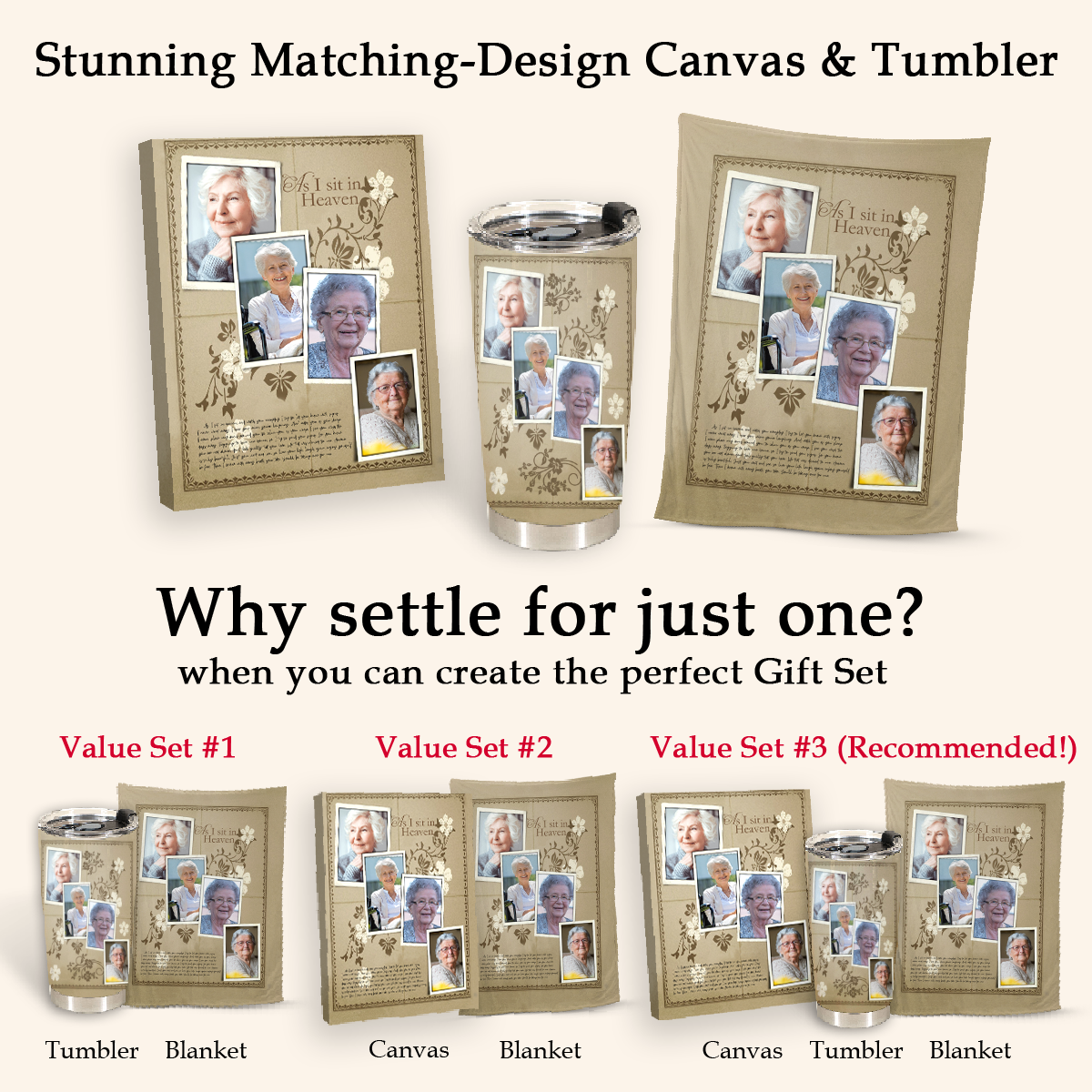 As I Sit In Heaven Custom 4 Photos Blanket Memorial