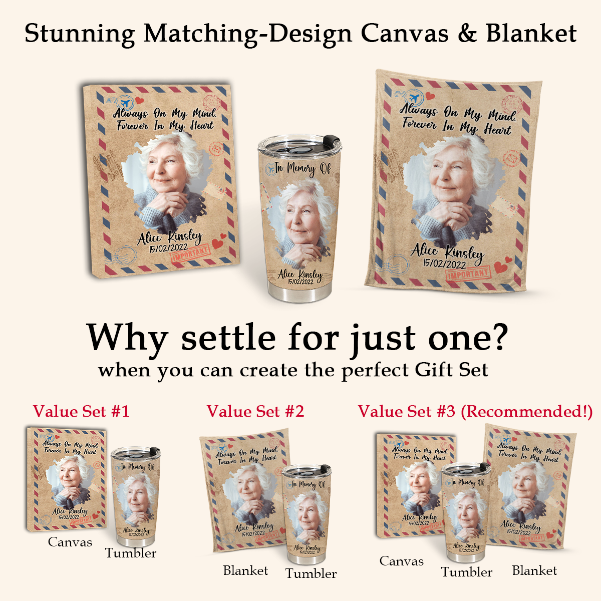 Unique In Memory Of Gifts - Always On My Mind - Tumbler Personalized