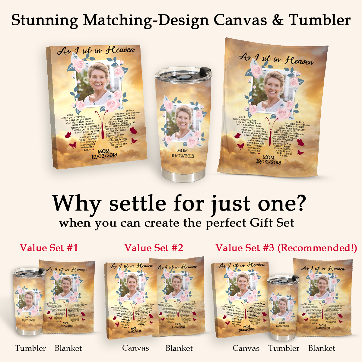 As I Sit In Heaven Custom Photo Blanket Memorial
