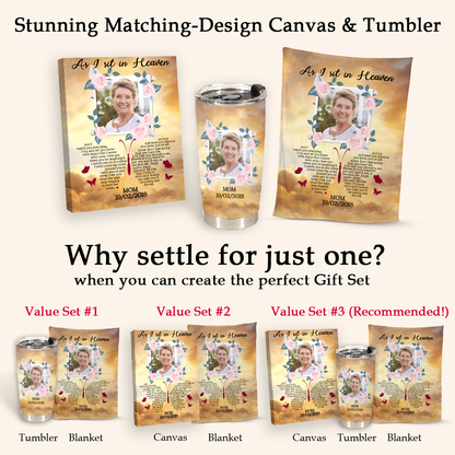As I Sit In Heaven Custom Photo Blanket Memorial
