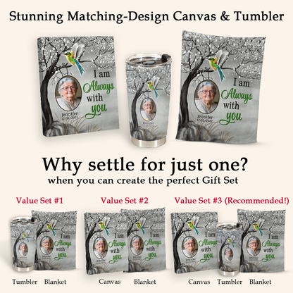 Humming Bird Always With You Personalized Blanket - Memorial
