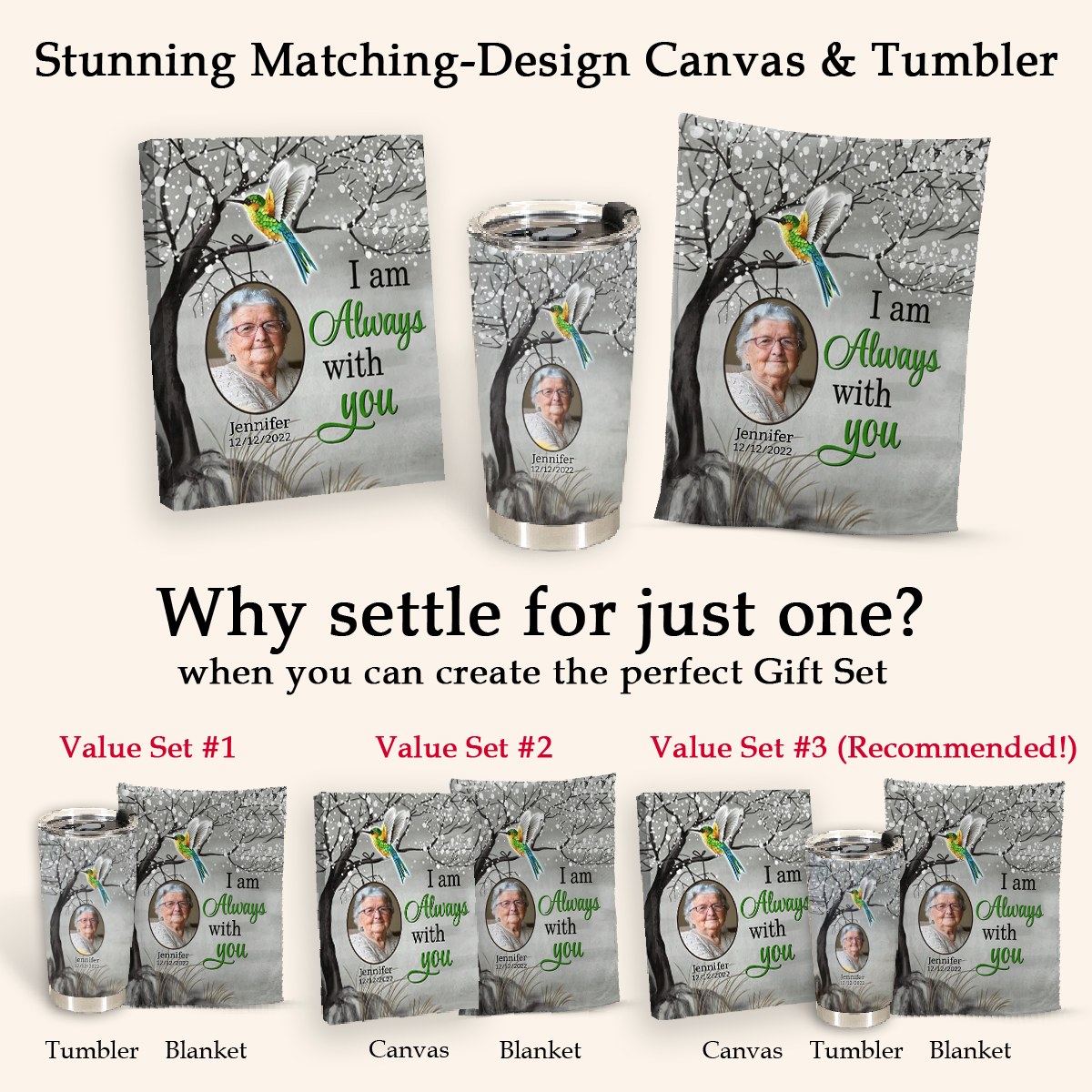 Humming Bird Always With You Personalized Blanket - Memorial