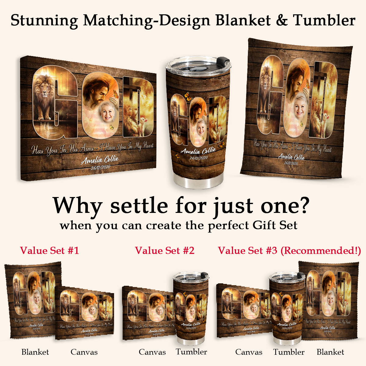 Lion Of Judah God Personalized Photo Canvas Memorial