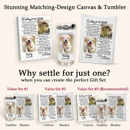 Waiting At The Door Upload Photo Blanket Memorial Gift For Dog Lovers