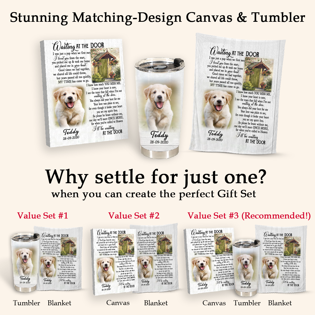 Waiting At The Door Upload Photo Blanket Memorial Gift For Dog Lovers