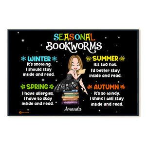 Seasonal Bookworms - Personalized Canvas - Book