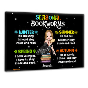 Seasonal Bookworms - Personalized Canvas - Book