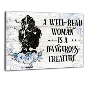 Mystic Girl A Well Read Woman Rangerous Creature - Personalized Canvas - Book