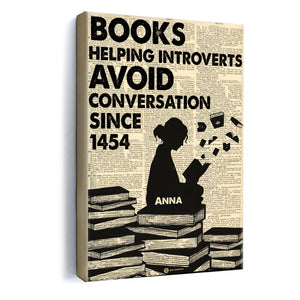 Shadow Girl Books Helping Introverts Avoid Conversation Since 1454 - Personalized Canvas - Book