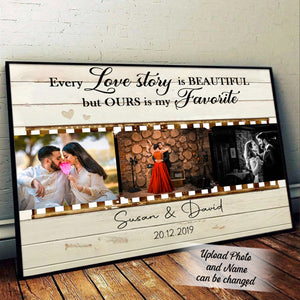 Every Love Story Is Beautiful Photo Canvas Gift For Couple