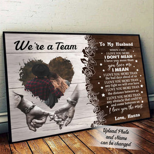 We're A Team Custom Photo Canvas Gift For Couple