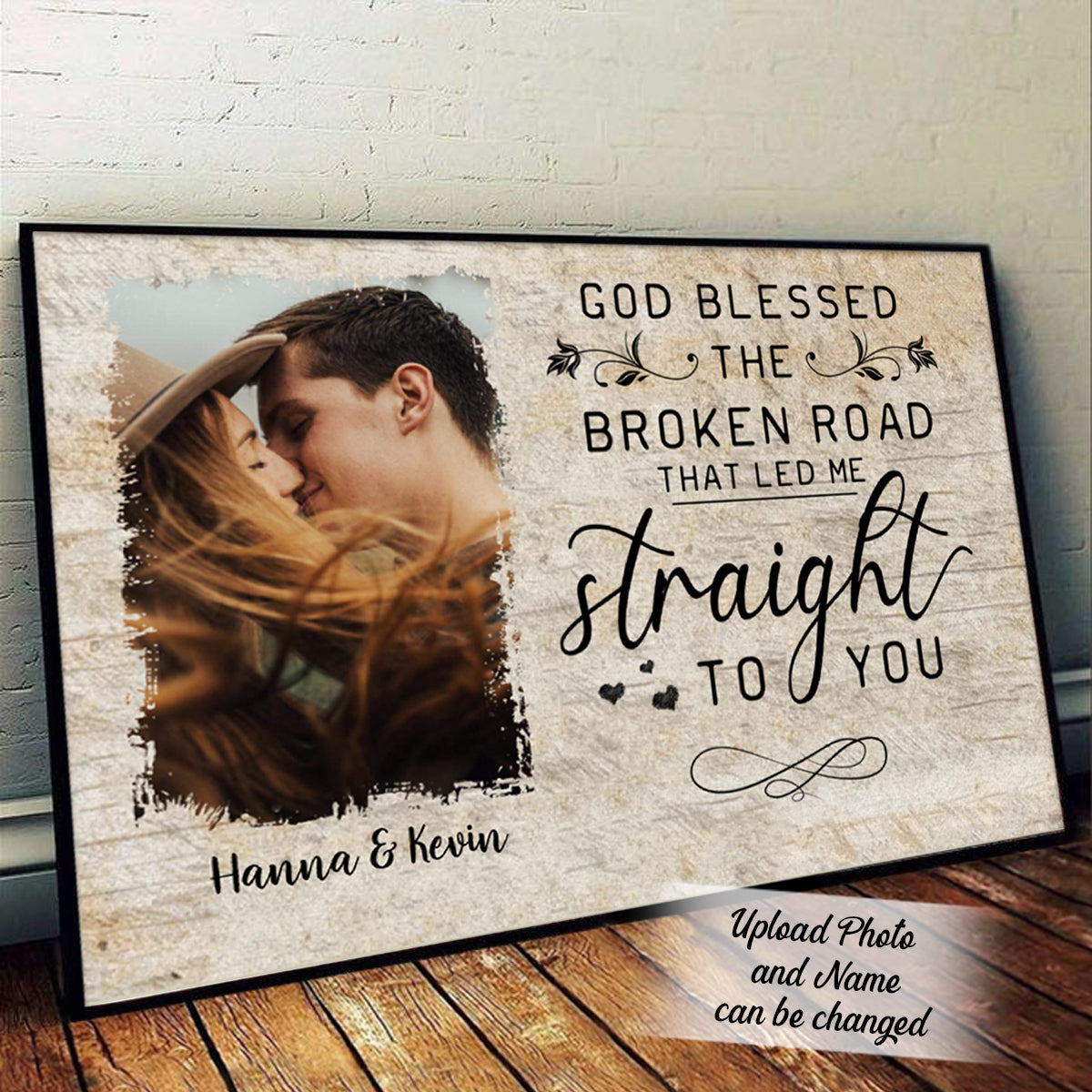 God Knew My Heart Needed You Photo Canvas Gift For Couple