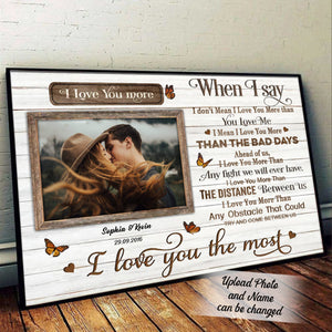 I Love You The Most Personalized Photo Canvas Couple